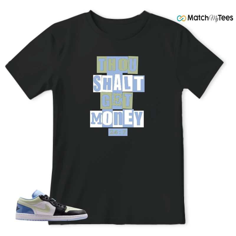 NIKE AIR JORDAN 1 LOW MISMATCHED PATENT SNEAKER Matching Tees t-shirt