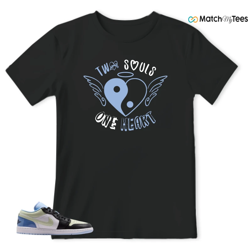 NIKE AIR JORDAN 1 LOW MISMATCHED PATENT SNEAKER Matching Tees t-shirt