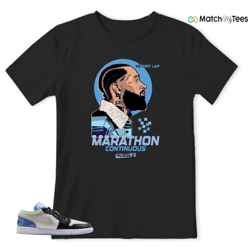 NIKE AIR JORDAN 1 LOW MISMATCHED PATENT SNEAKER Matching Tees t-shirt