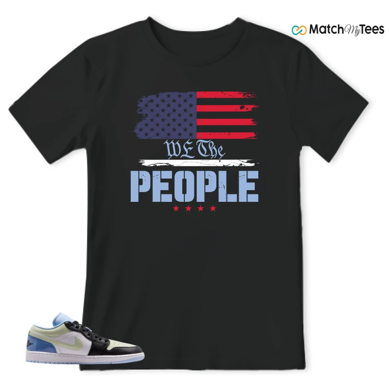 NIKE AIR JORDAN 1 LOW MISMATCHED PATENT SNEAKER Matching Tees t-shirt