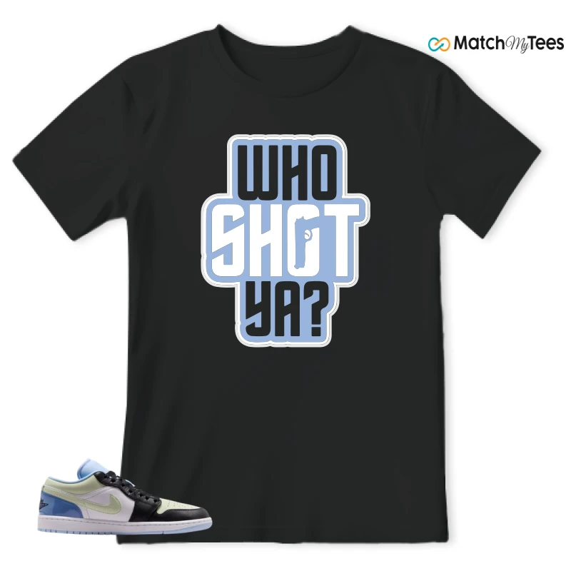 NIKE AIR JORDAN 1 LOW MISMATCHED PATENT SNEAKER Matching Tees t-shirt