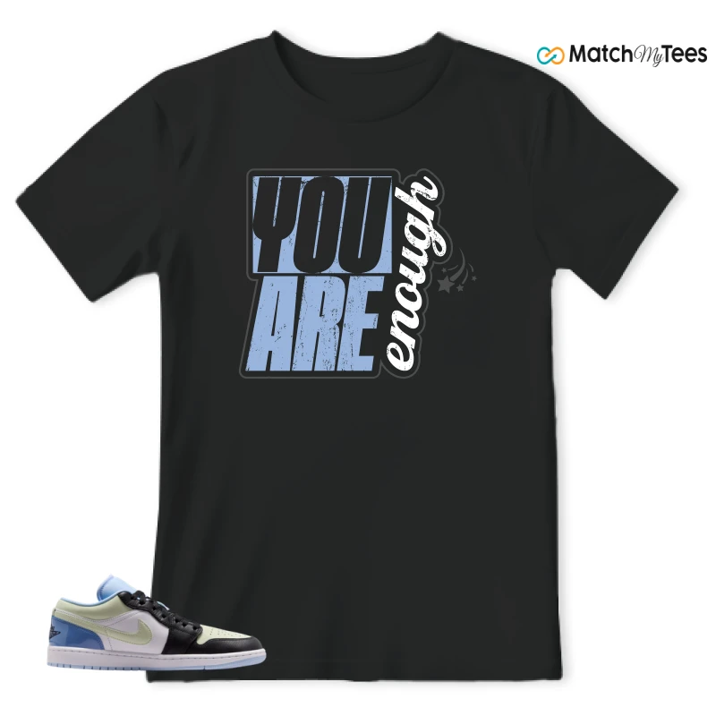 NIKE AIR JORDAN 1 LOW MISMATCHED PATENT SNEAKER Matching Tees t-shirt