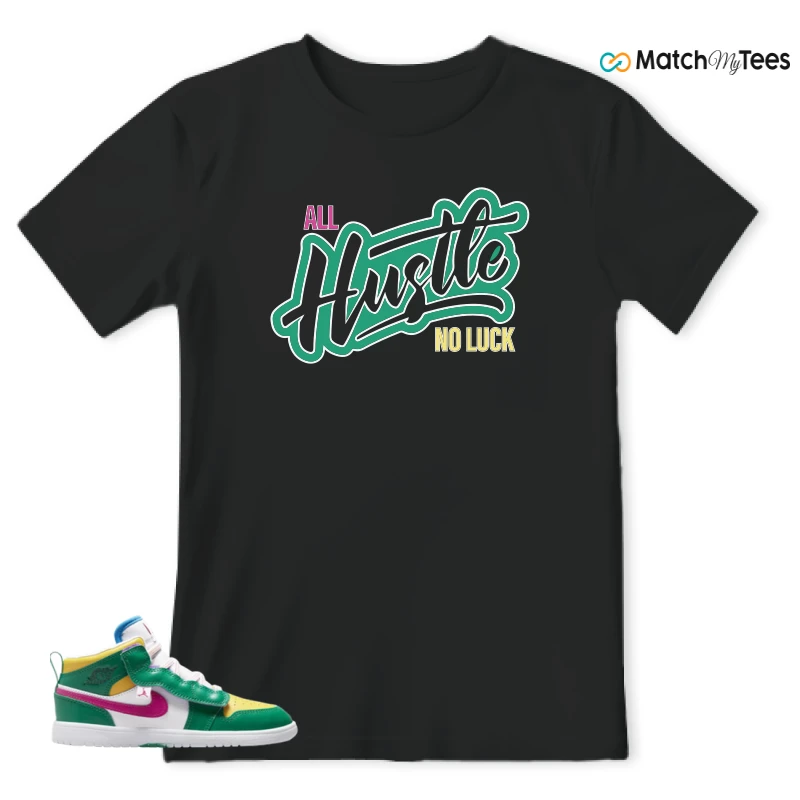 NIKE AIR JORDAN 1 MID ALT MALACHITE WHITE UNIVERSITY GOLD ACTIVE PINK (PS) SNEAKER Matching Tees t-shirt
