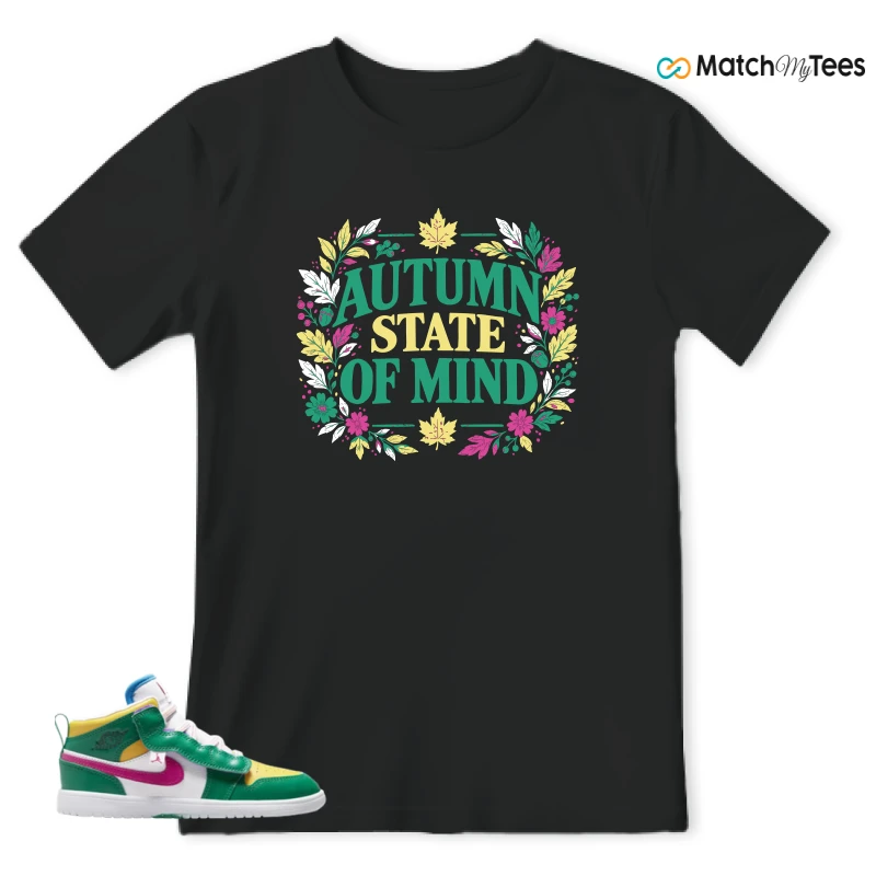 NIKE AIR JORDAN 1 MID ALT MALACHITE WHITE UNIVERSITY GOLD ACTIVE PINK (PS) SNEAKER Matching Tees t-shirt