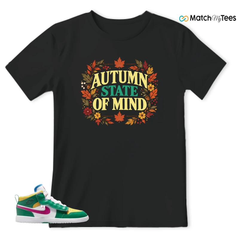 NIKE AIR JORDAN 1 MID ALT MALACHITE WHITE UNIVERSITY GOLD ACTIVE PINK (PS) SNEAKER Matching Tees t-shirt