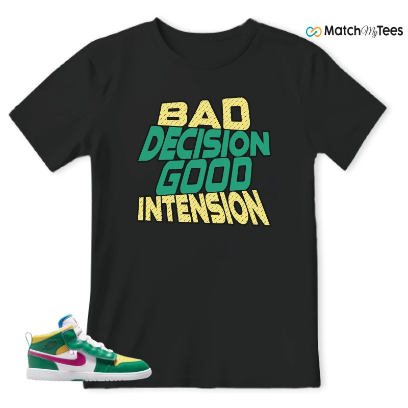 NIKE AIR JORDAN 1 MID ALT MALACHITE WHITE UNIVERSITY GOLD ACTIVE PINK (PS) SNEAKER Matching Tees t-shirt