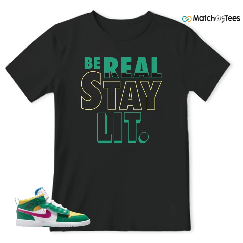 NIKE AIR JORDAN 1 MID ALT MALACHITE WHITE UNIVERSITY GOLD ACTIVE PINK (PS) SNEAKER Matching Tees t-shirt