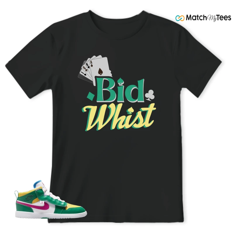 NIKE AIR JORDAN 1 MID ALT MALACHITE WHITE UNIVERSITY GOLD ACTIVE PINK (PS) SNEAKER Matching Tees t-shirt