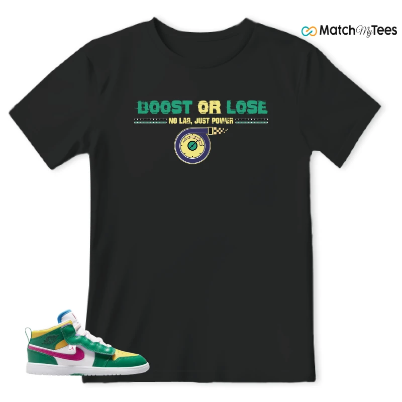 NIKE AIR JORDAN 1 MID ALT MALACHITE WHITE UNIVERSITY GOLD ACTIVE PINK (PS) SNEAKER Matching Tees t-shirt