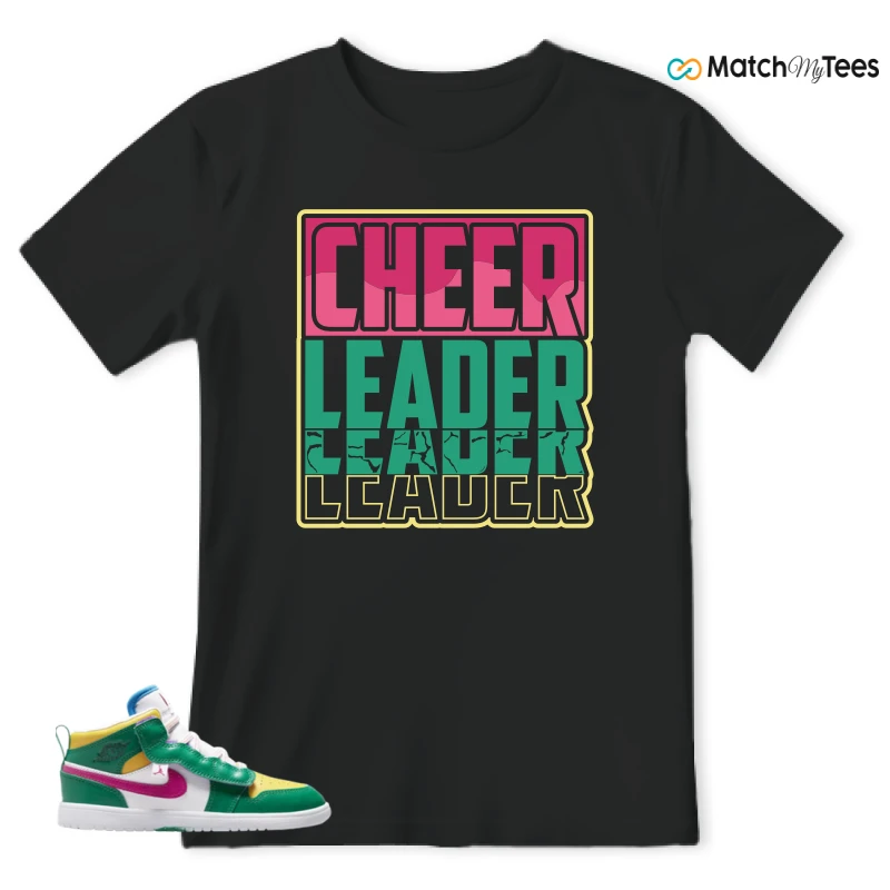 NIKE AIR JORDAN 1 MID ALT MALACHITE WHITE UNIVERSITY GOLD ACTIVE PINK (PS) SNEAKER Matching Tees t-shirt