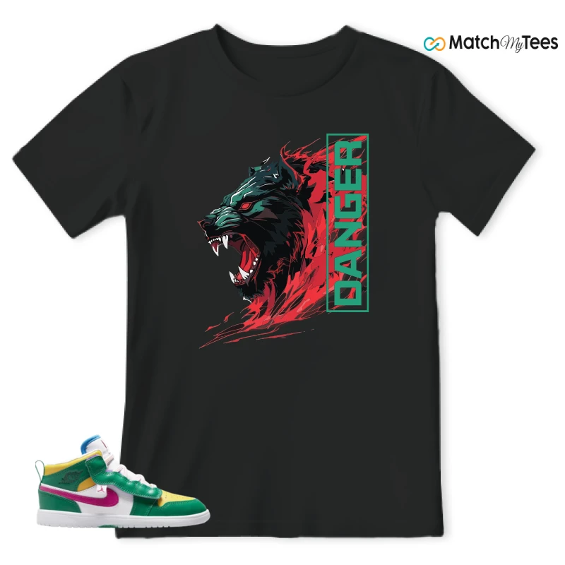 NIKE AIR JORDAN 1 MID ALT MALACHITE WHITE UNIVERSITY GOLD ACTIVE PINK (PS) SNEAKER Matching Tees t-shirt