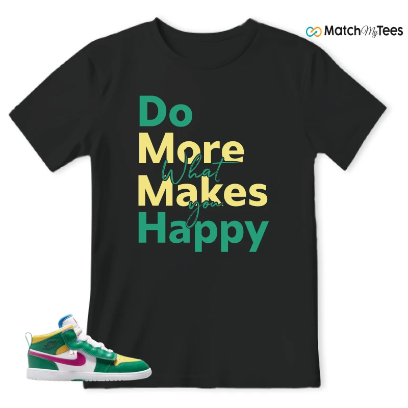 NIKE AIR JORDAN 1 MID ALT MALACHITE WHITE UNIVERSITY GOLD ACTIVE PINK (PS) SNEAKER Matching Tees t-shirt