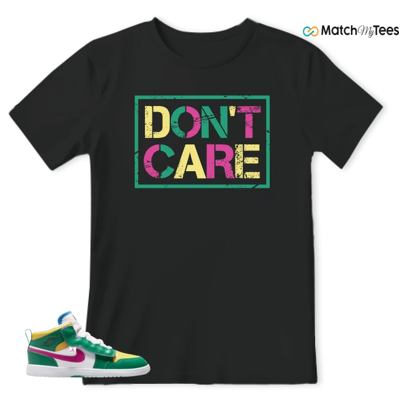 NIKE AIR JORDAN 1 MID ALT MALACHITE WHITE UNIVERSITY GOLD ACTIVE PINK (PS) SNEAKER Matching Tees t-shirt