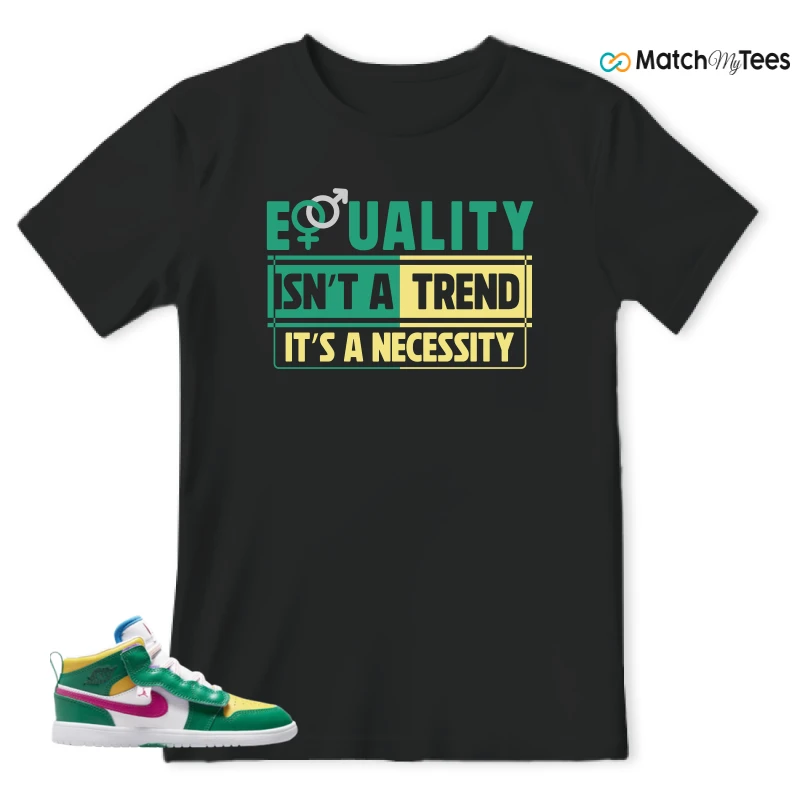 NIKE AIR JORDAN 1 MID ALT MALACHITE WHITE UNIVERSITY GOLD ACTIVE PINK (PS) SNEAKER Matching Tees t-shirt