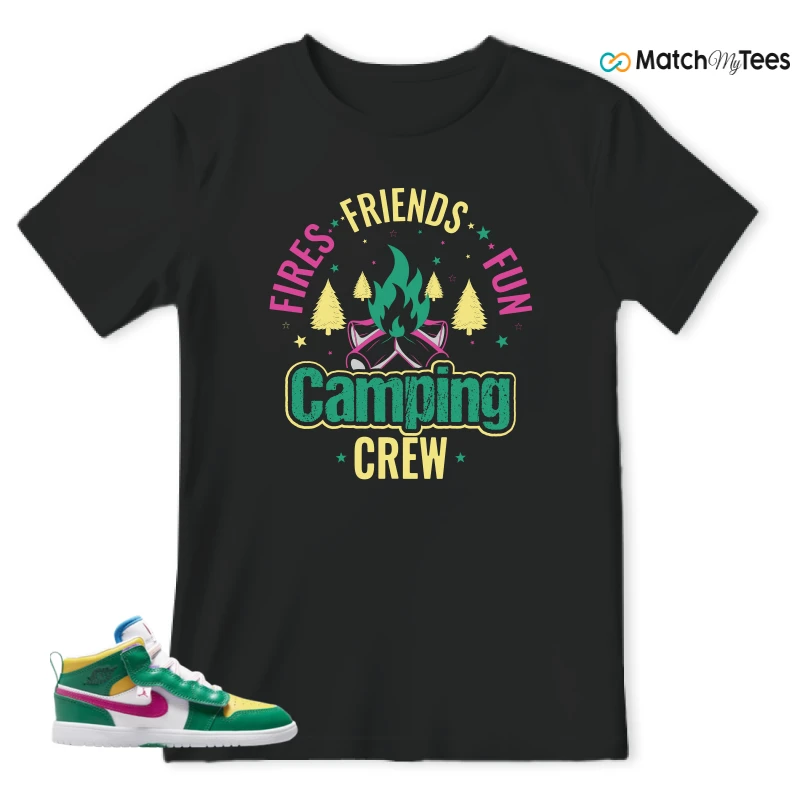 NIKE AIR JORDAN 1 MID ALT MALACHITE WHITE UNIVERSITY GOLD ACTIVE PINK (PS) SNEAKER Matching Tees t-shirt