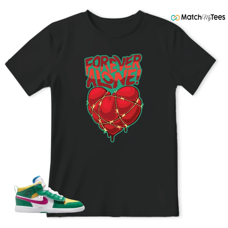 NIKE AIR JORDAN 1 MID ALT MALACHITE WHITE UNIVERSITY GOLD ACTIVE PINK (PS) SNEAKER Matching Tees t-shirt