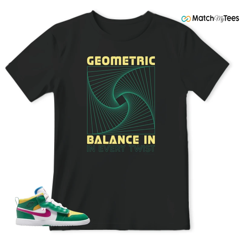 NIKE AIR JORDAN 1 MID ALT MALACHITE WHITE UNIVERSITY GOLD ACTIVE PINK (PS) SNEAKER Matching Tees t-shirt