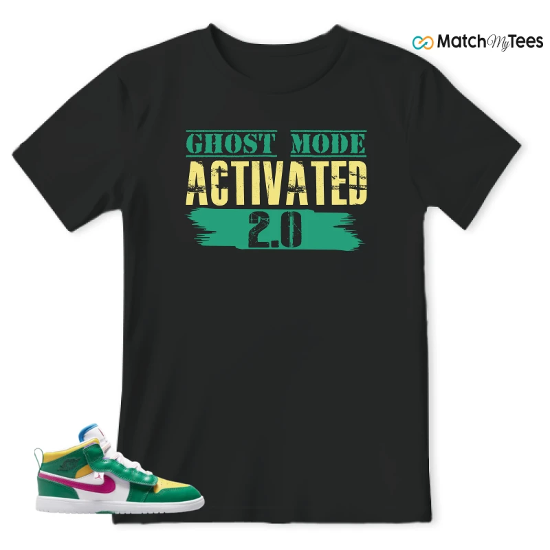 NIKE AIR JORDAN 1 MID ALT MALACHITE WHITE UNIVERSITY GOLD ACTIVE PINK (PS) SNEAKER Matching Tees t-shirt