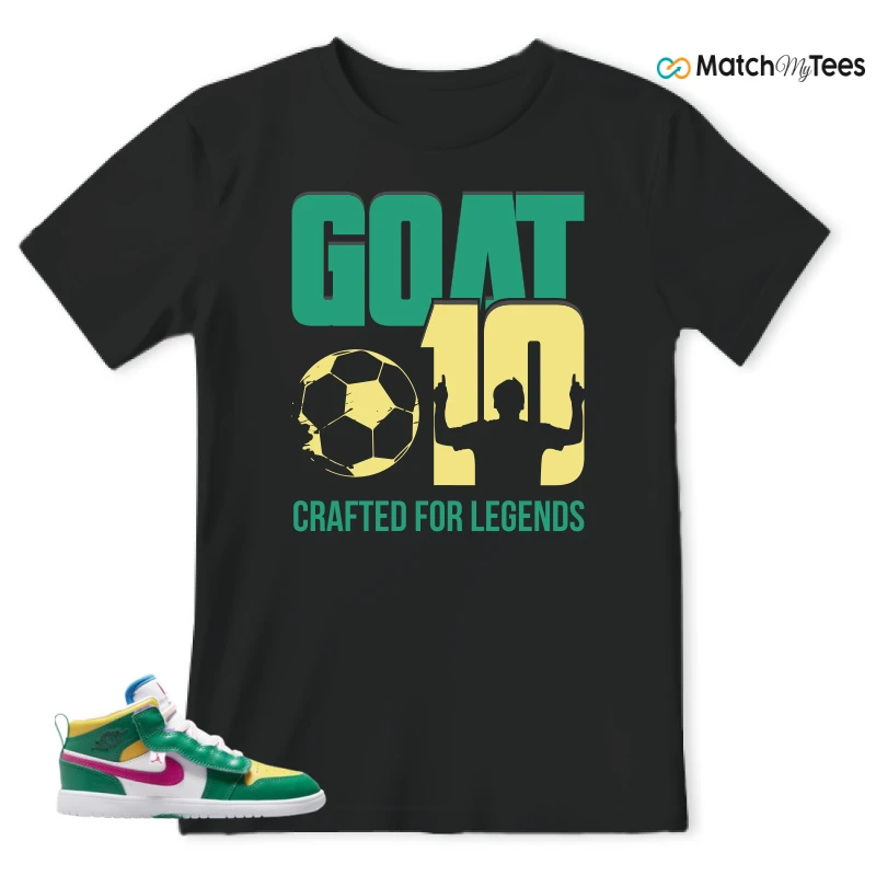 NIKE AIR JORDAN 1 MID ALT MALACHITE WHITE UNIVERSITY GOLD ACTIVE PINK (PS) SNEAKER Matching Tees t-shirt