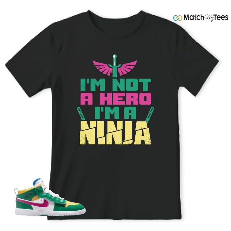 NIKE AIR JORDAN 1 MID ALT MALACHITE WHITE UNIVERSITY GOLD ACTIVE PINK (PS) SNEAKER Matching Tees t-shirt
