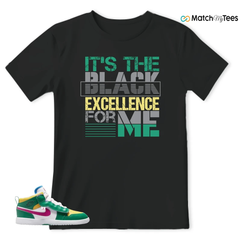 NIKE AIR JORDAN 1 MID ALT MALACHITE WHITE UNIVERSITY GOLD ACTIVE PINK (PS) SNEAKER Matching Tees t-shirt