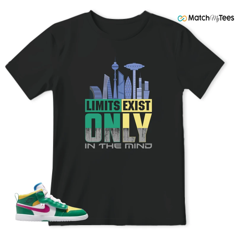 NIKE AIR JORDAN 1 MID ALT MALACHITE WHITE UNIVERSITY GOLD ACTIVE PINK (PS) SNEAKER Matching Tees t-shirt