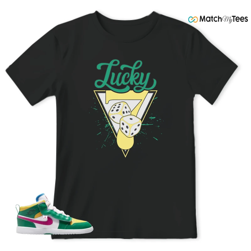 NIKE AIR JORDAN 1 MID ALT MALACHITE WHITE UNIVERSITY GOLD ACTIVE PINK (PS) SNEAKER Matching Tees t-shirt