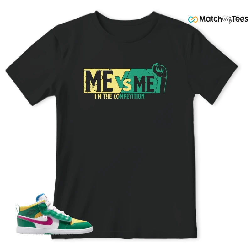 NIKE AIR JORDAN 1 MID ALT MALACHITE WHITE UNIVERSITY GOLD ACTIVE PINK (PS) SNEAKER Matching Tees t-shirt