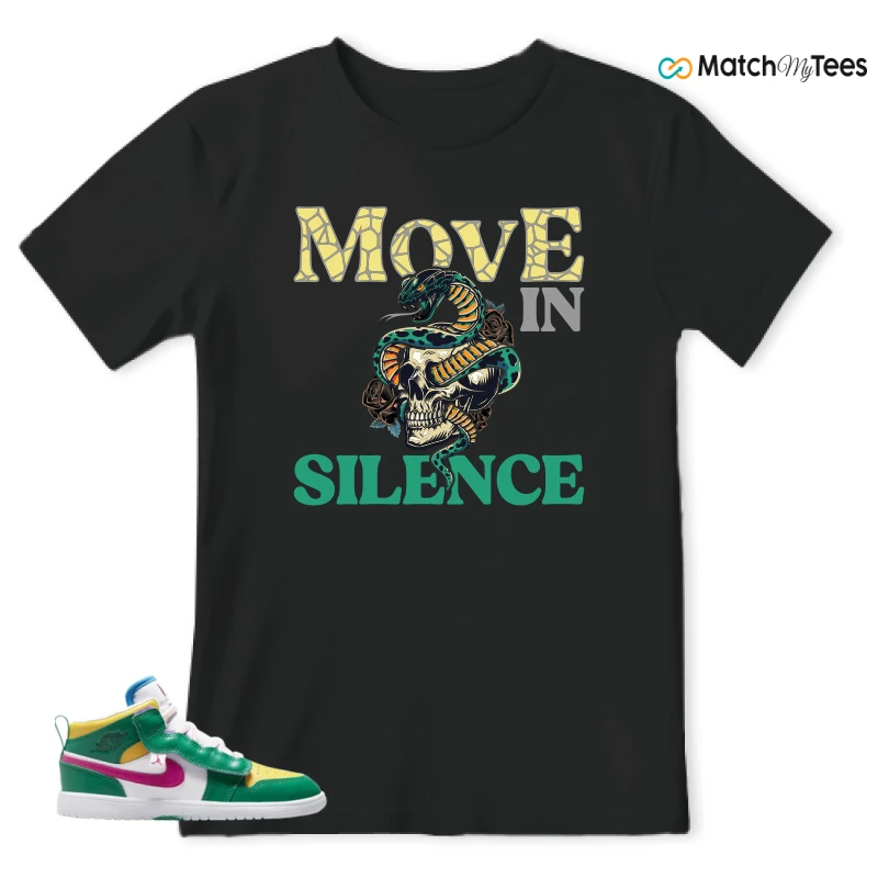NIKE AIR JORDAN 1 MID ALT MALACHITE WHITE UNIVERSITY GOLD ACTIVE PINK (PS) SNEAKER Matching Tees t-shirt