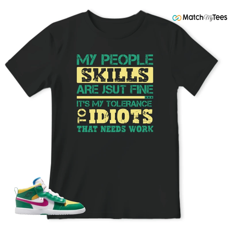 NIKE AIR JORDAN 1 MID ALT MALACHITE WHITE UNIVERSITY GOLD ACTIVE PINK (PS) SNEAKER Matching Tees t-shirt