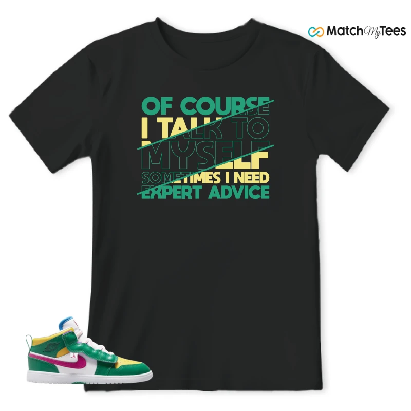 NIKE AIR JORDAN 1 MID ALT MALACHITE WHITE UNIVERSITY GOLD ACTIVE PINK (PS) SNEAKER Matching Tees t-shirt