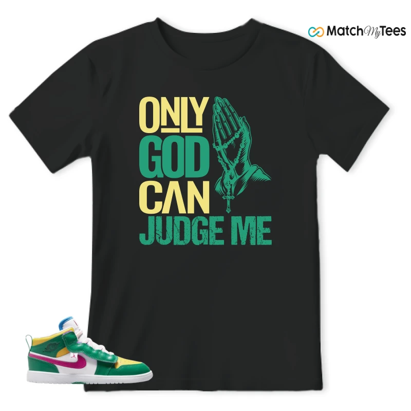 NIKE AIR JORDAN 1 MID ALT MALACHITE WHITE UNIVERSITY GOLD ACTIVE PINK (PS) SNEAKER Matching Tees t-shirt