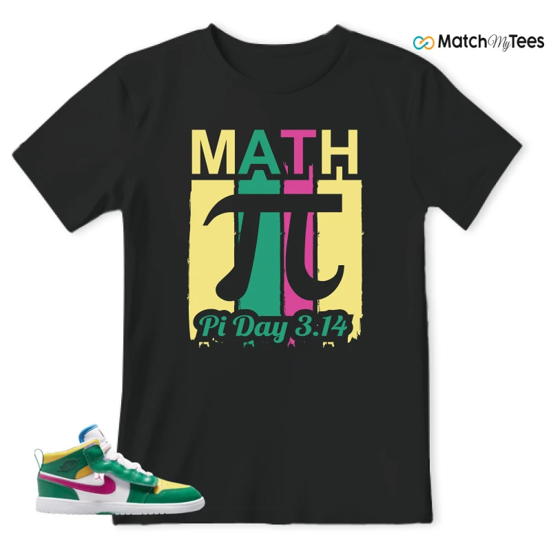 NIKE AIR JORDAN 1 MID ALT MALACHITE WHITE UNIVERSITY GOLD ACTIVE PINK (PS) SNEAKER Matching Tees t-shirt