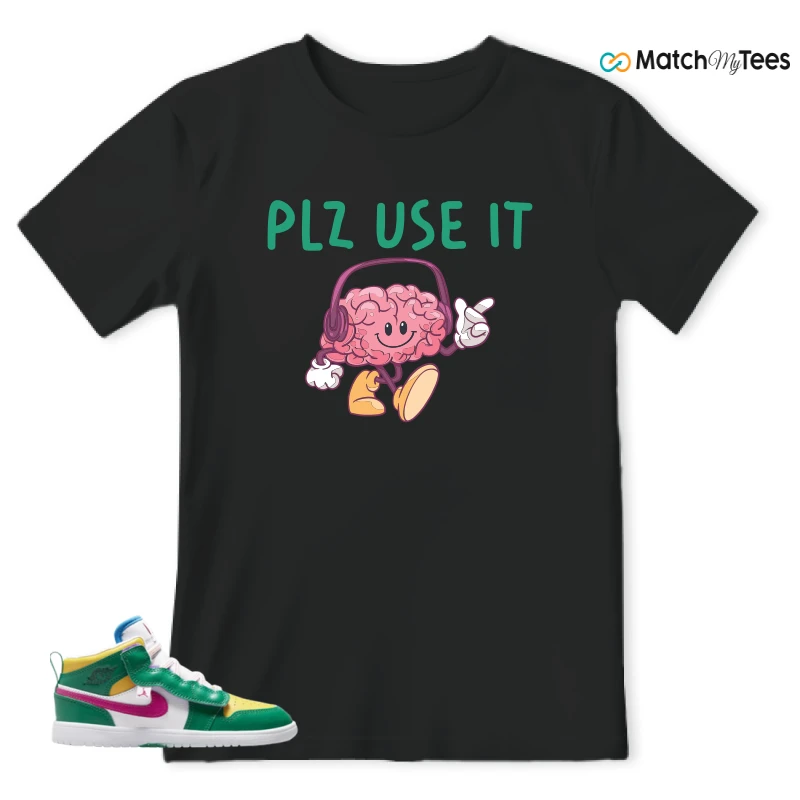 NIKE AIR JORDAN 1 MID ALT MALACHITE WHITE UNIVERSITY GOLD ACTIVE PINK (PS) SNEAKER Matching Tees t-shirt