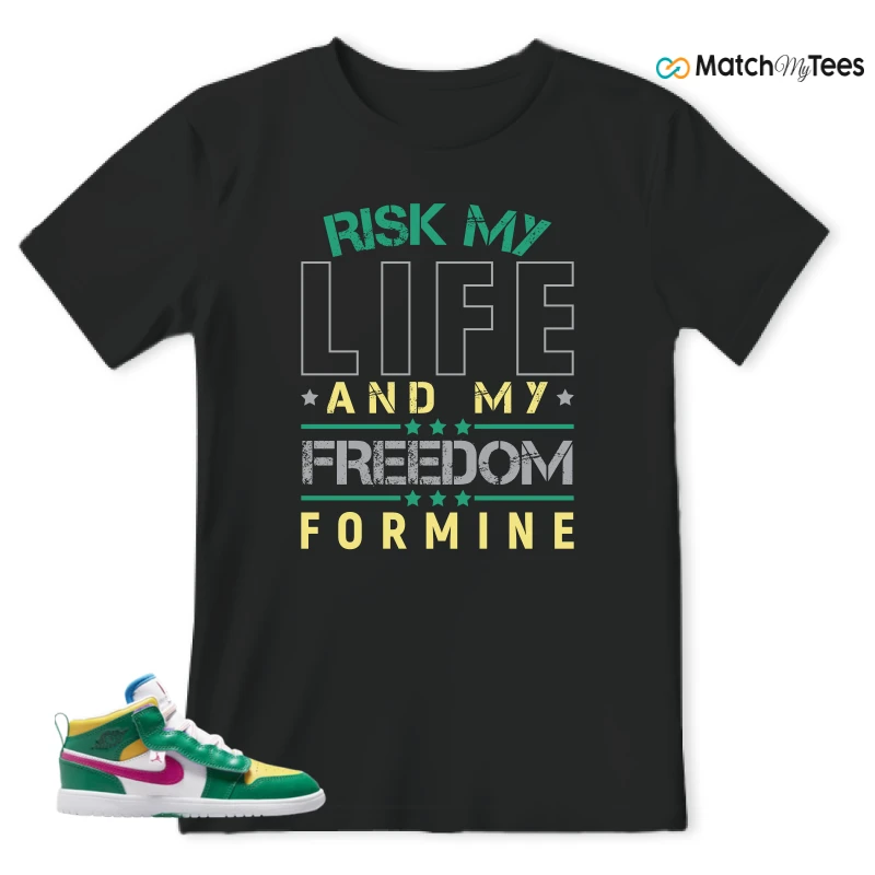 NIKE AIR JORDAN 1 MID ALT MALACHITE WHITE UNIVERSITY GOLD ACTIVE PINK (PS) SNEAKER Matching Tees t-shirt