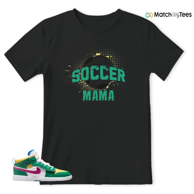 NIKE AIR JORDAN 1 MID ALT MALACHITE WHITE UNIVERSITY GOLD ACTIVE PINK (PS) SNEAKER Matching Tees t-shirt