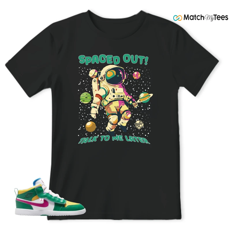 NIKE AIR JORDAN 1 MID ALT MALACHITE WHITE UNIVERSITY GOLD ACTIVE PINK (PS) SNEAKER Matching Tees t-shirt