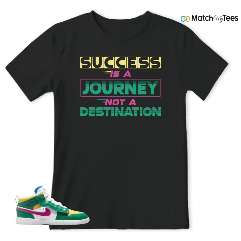NIKE AIR JORDAN 1 MID ALT MALACHITE WHITE UNIVERSITY GOLD ACTIVE PINK (PS) SNEAKER Matching Tees t-shirt
