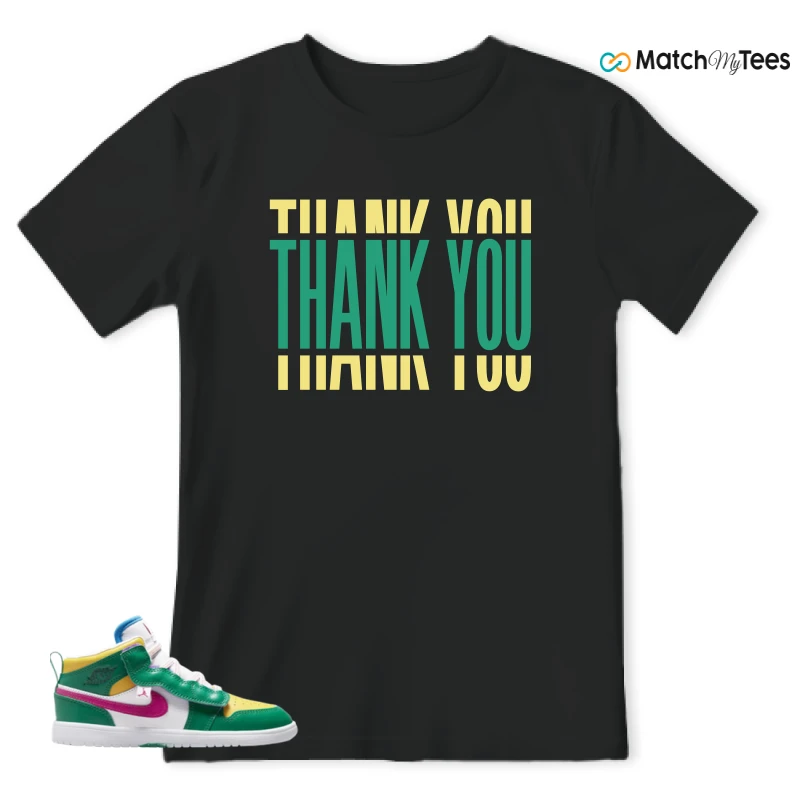 NIKE AIR JORDAN 1 MID ALT MALACHITE WHITE UNIVERSITY GOLD ACTIVE PINK (PS) SNEAKER Matching Tees t-shirt