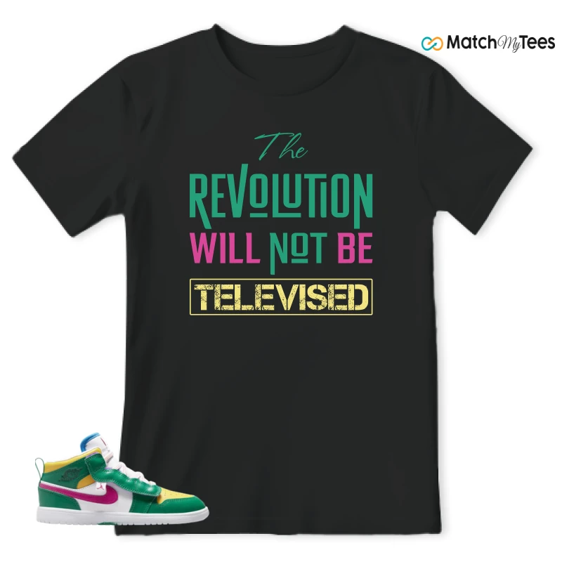 NIKE AIR JORDAN 1 MID ALT MALACHITE WHITE UNIVERSITY GOLD ACTIVE PINK (PS) SNEAKER Matching Tees t-shirt