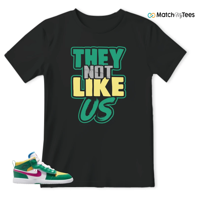NIKE AIR JORDAN 1 MID ALT MALACHITE WHITE UNIVERSITY GOLD ACTIVE PINK (PS) SNEAKER Matching Tees t-shirt