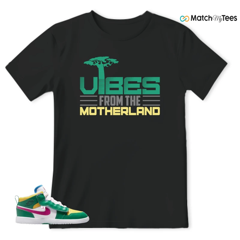 NIKE AIR JORDAN 1 MID ALT MALACHITE WHITE UNIVERSITY GOLD ACTIVE PINK (PS) SNEAKER Matching Tees t-shirt