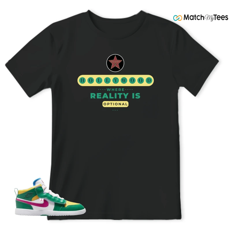 NIKE AIR JORDAN 1 MID ALT MALACHITE WHITE UNIVERSITY GOLD ACTIVE PINK (PS) SNEAKER Matching Tees t-shirt