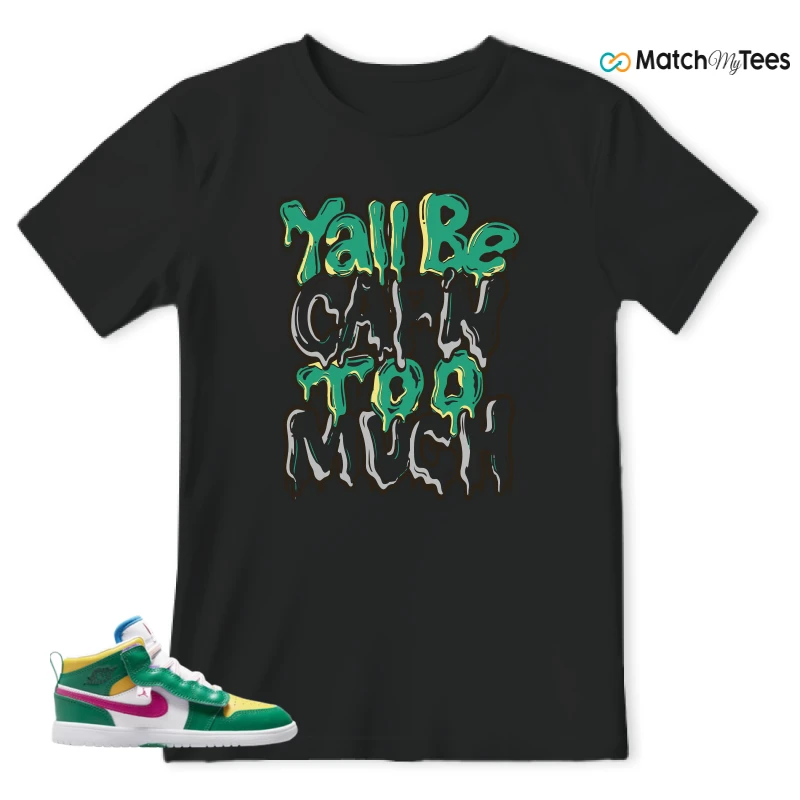 NIKE AIR JORDAN 1 MID ALT MALACHITE WHITE UNIVERSITY GOLD ACTIVE PINK (PS) SNEAKER Matching Tees t-shirt
