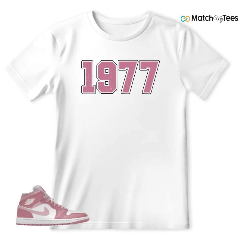 NIKE AIR JORDAN 1 MID ELEMENTAL PINK ICED CARMINE (WOMEN'S) SNEAKER Matching Tees t-shirt