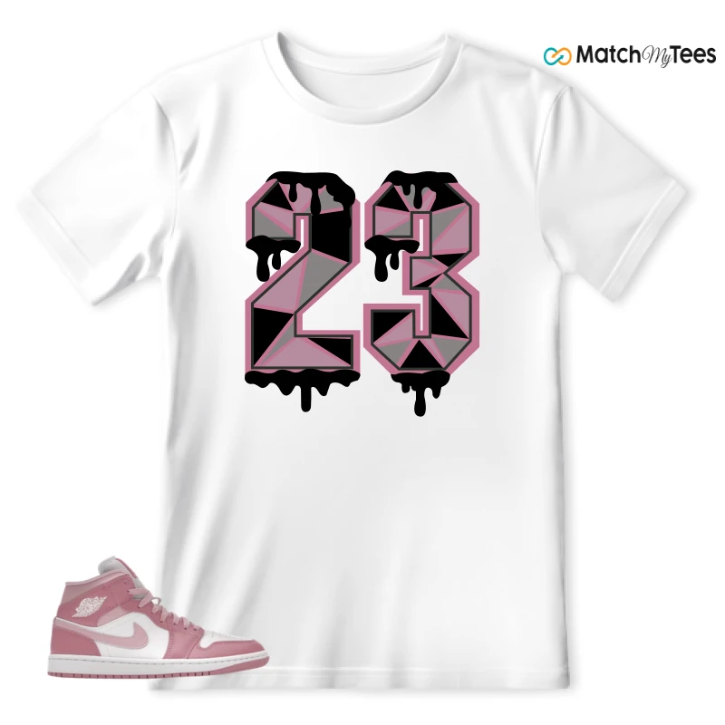 NIKE AIR JORDAN 1 MID ELEMENTAL PINK ICED CARMINE (WOMEN'S) SNEAKER Matching Tees t-shirt