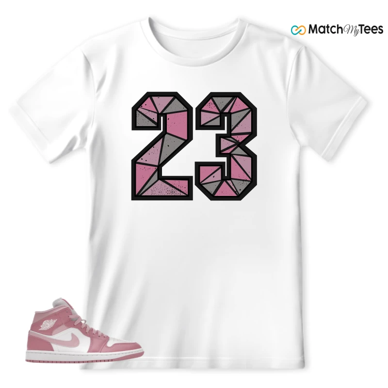 NIKE AIR JORDAN 1 MID ELEMENTAL PINK ICED CARMINE (WOMEN'S) SNEAKER Matching Tees t-shirt