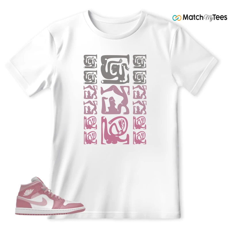 NIKE AIR JORDAN 1 MID ELEMENTAL PINK ICED CARMINE (WOMEN'S) SNEAKER Matching Tees t-shirt