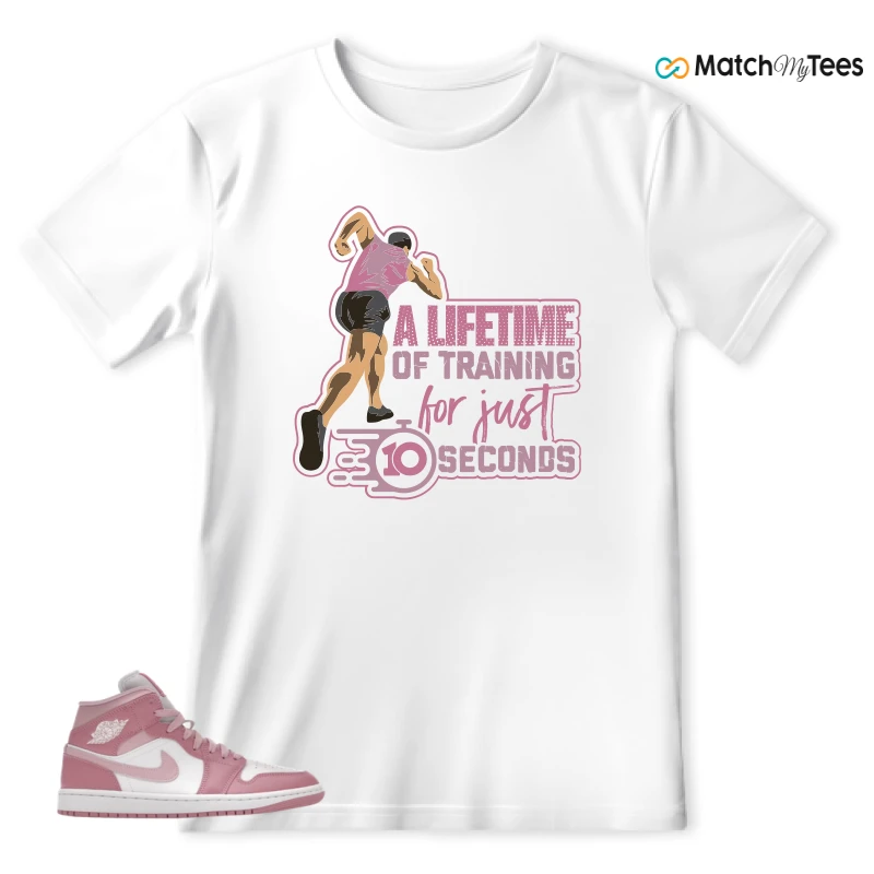 NIKE AIR JORDAN 1 MID ELEMENTAL PINK ICED CARMINE (WOMEN'S) SNEAKER Matching Tees t-shirt