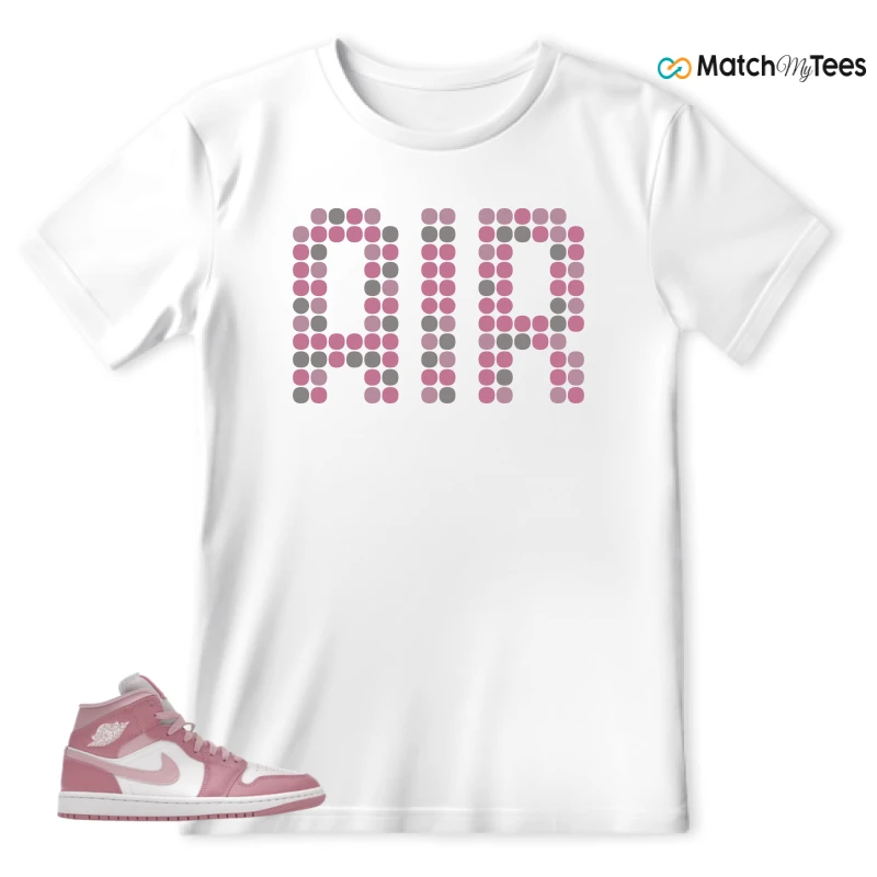 NIKE AIR JORDAN 1 MID ELEMENTAL PINK ICED CARMINE (WOMEN'S) SNEAKER Matching Tees t-shirt